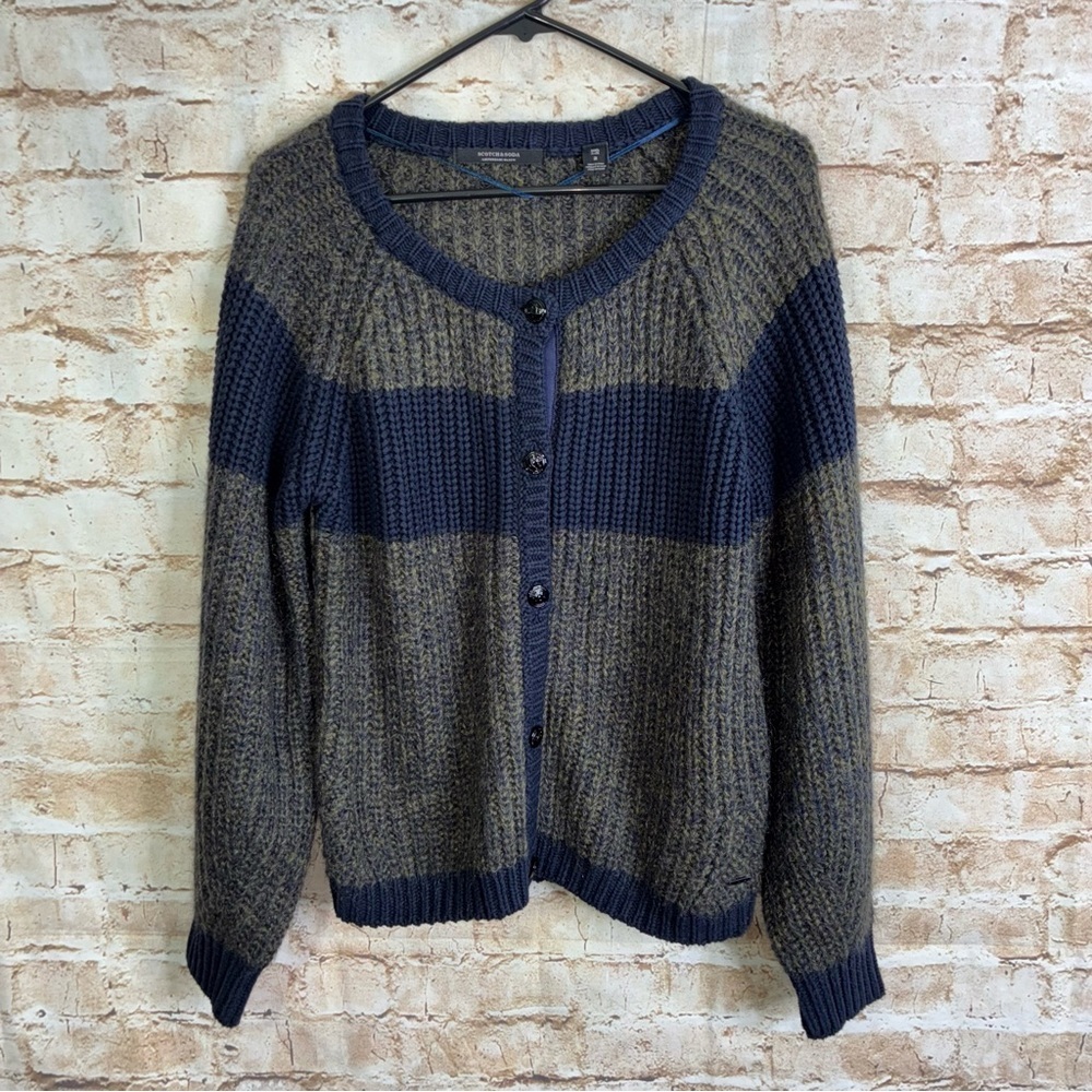 Maison Scotch & Soda Wool Blend Varsity Cardigan Size 2